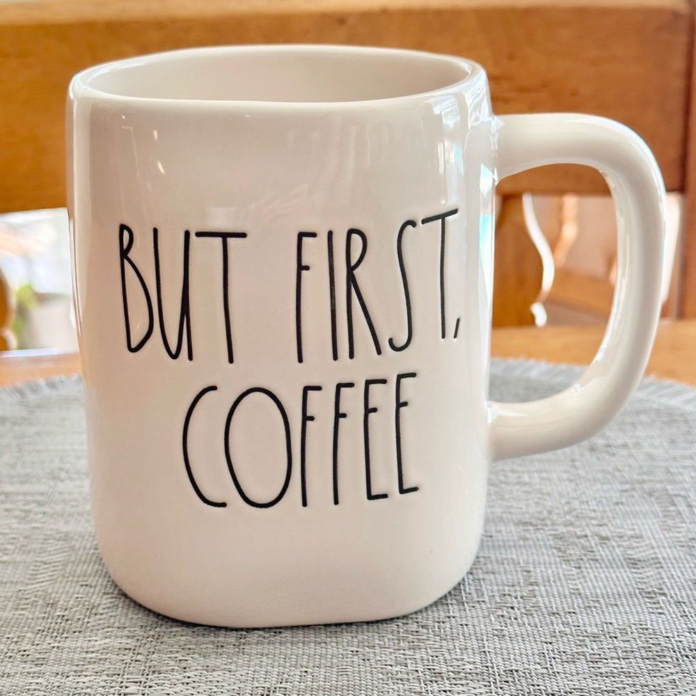 Rae Dunn BUT FIRST, COFFEE Ceramic Coffee Mug BRAND NEW!!